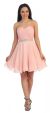 Strapless Ruched Bust Short Homecoming Bridesmaid Dress in Blush
